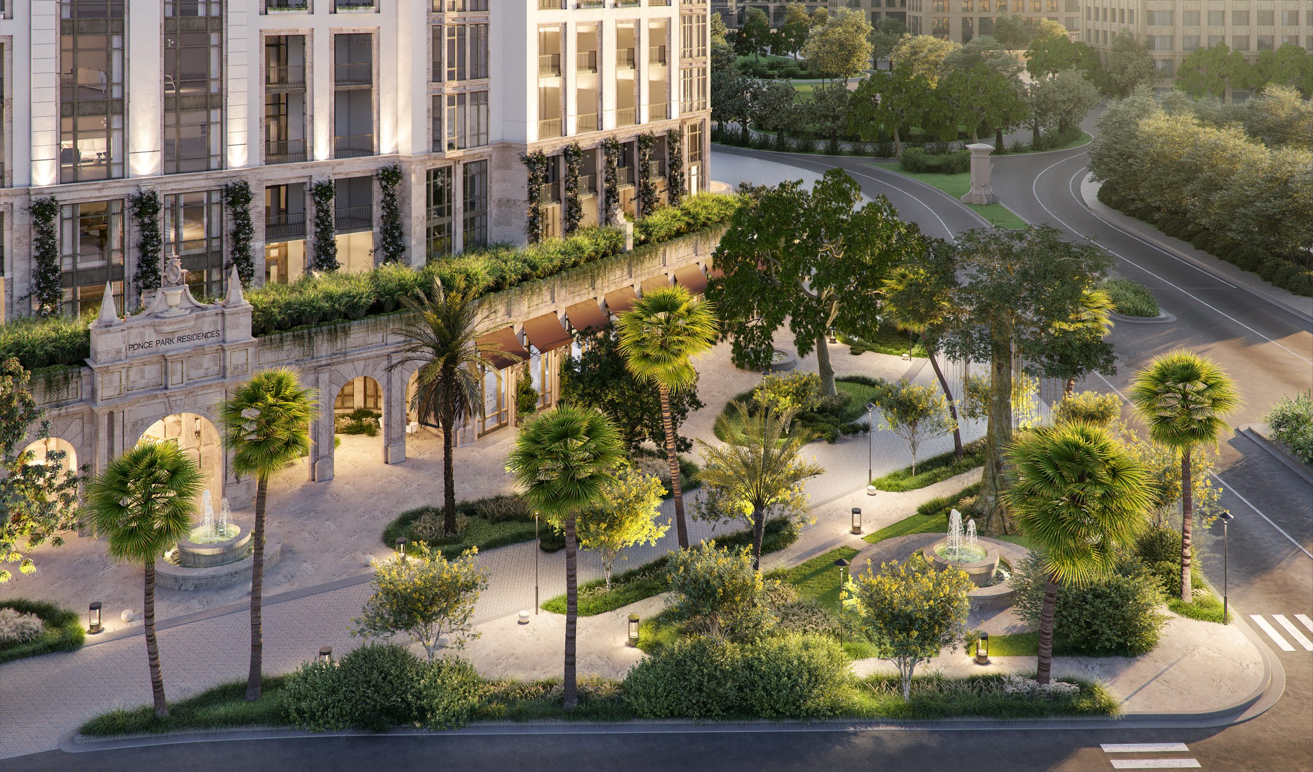 Vue sur Ponce Circle Park depuis Ponce Park Residences