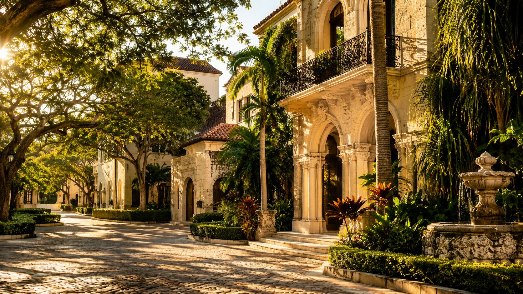 Architecture d'inspiration méditerranéenne à Coral Gables
