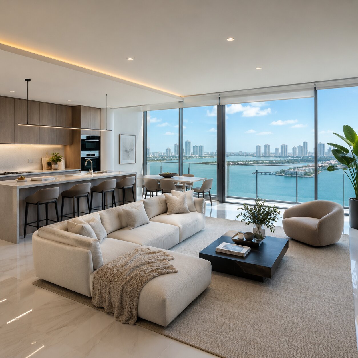 Beachfront residential tower in Edgewater, Miami